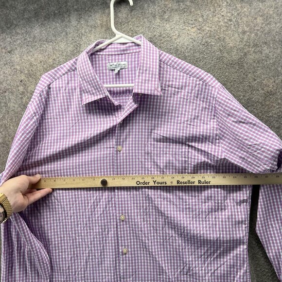 Peter Millar Shirt Mens XL Purple Check Summer Comfort Performance Golf - Picture 5 of 10